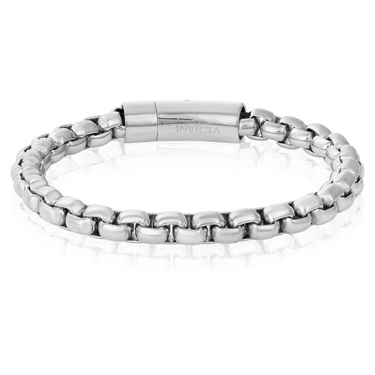 Invicta Men's Stainless Steel 8mm Polished Box Chain Bracelet