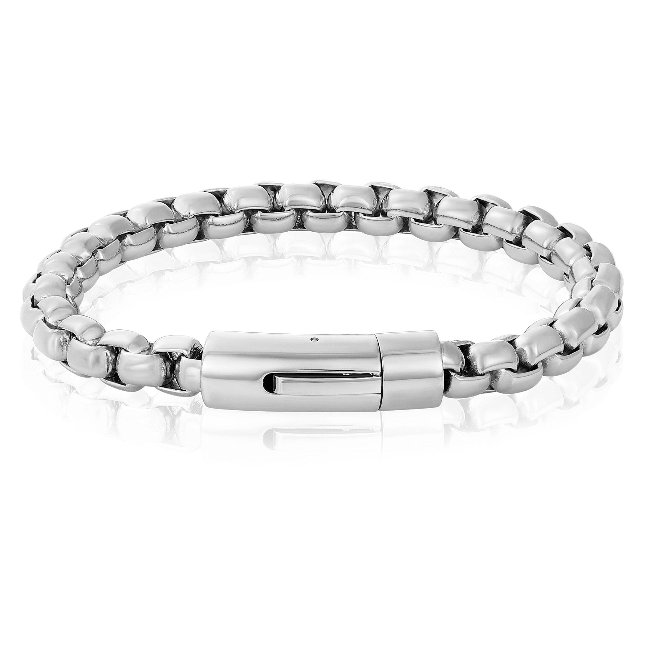 Invicta Men's Stainless Steel 8mm Polished Box Chain Bracelet – ShopHQ