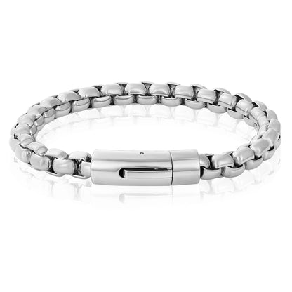 Invicta Men's Stainless Steel 8mm Polished Box Chain Bracelet