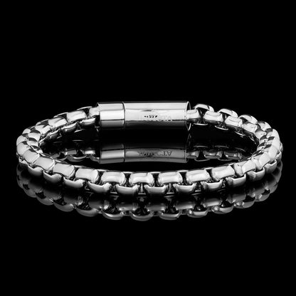 Invicta Men's Stainless Steel 8mm Polished Box Chain Bracelet