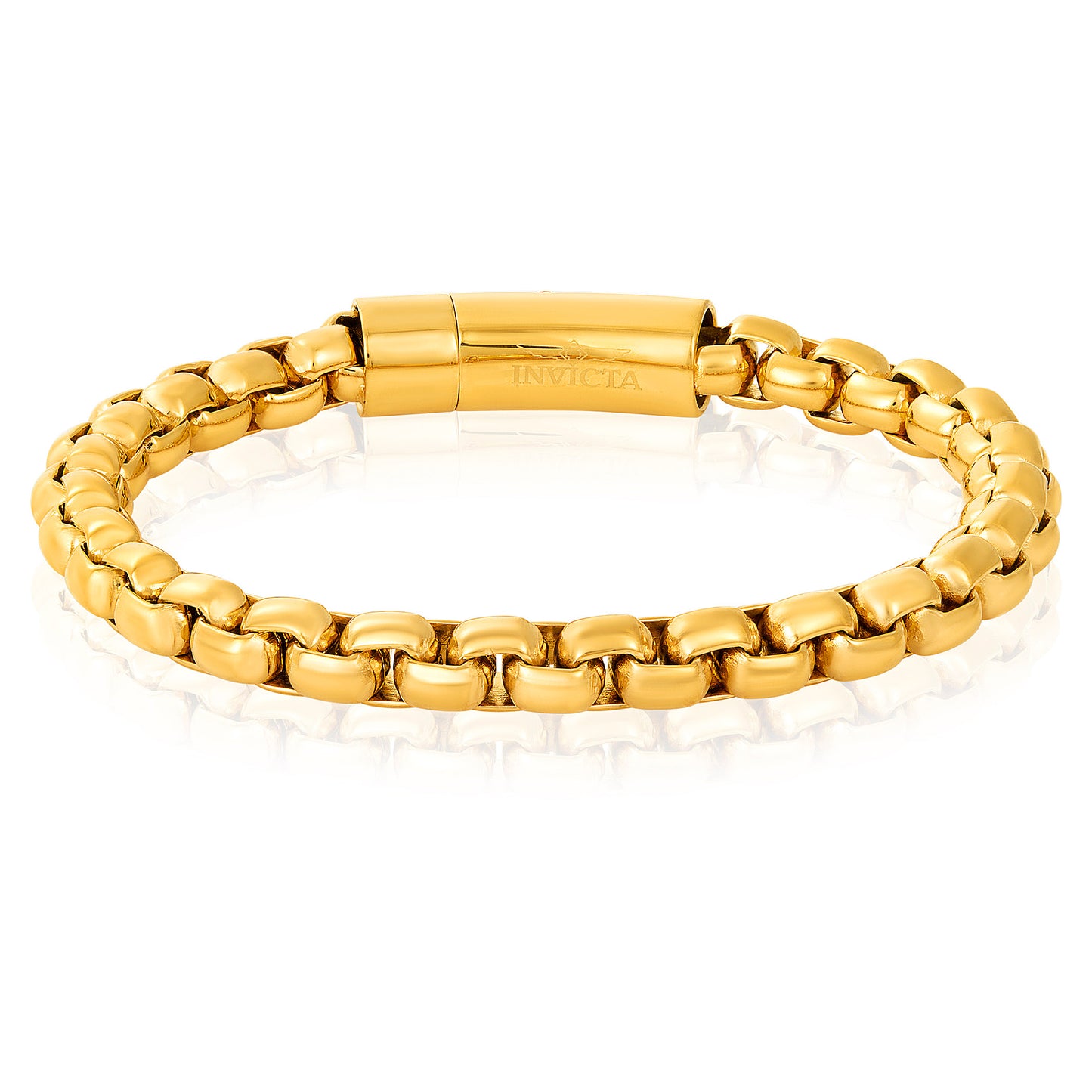 Invicta Men's Stainless Steel 8mm Polished Box Chain Bracelet