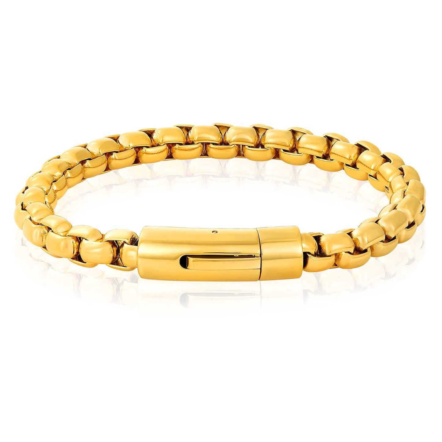 Invicta Men's Stainless Steel 8mm Polished Box Chain Bracelet