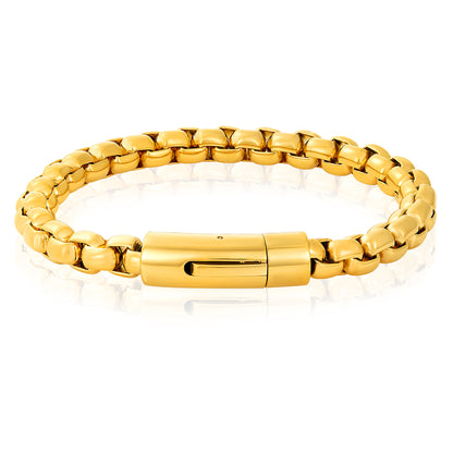 Invicta Men's Stainless Steel 8mm Polished Box Chain Bracelet
