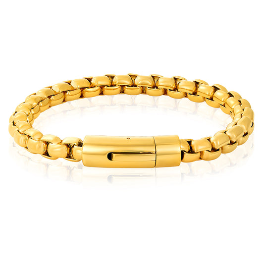 Invicta Men's Stainless Steel 8mm Polished Box Chain Bracelet