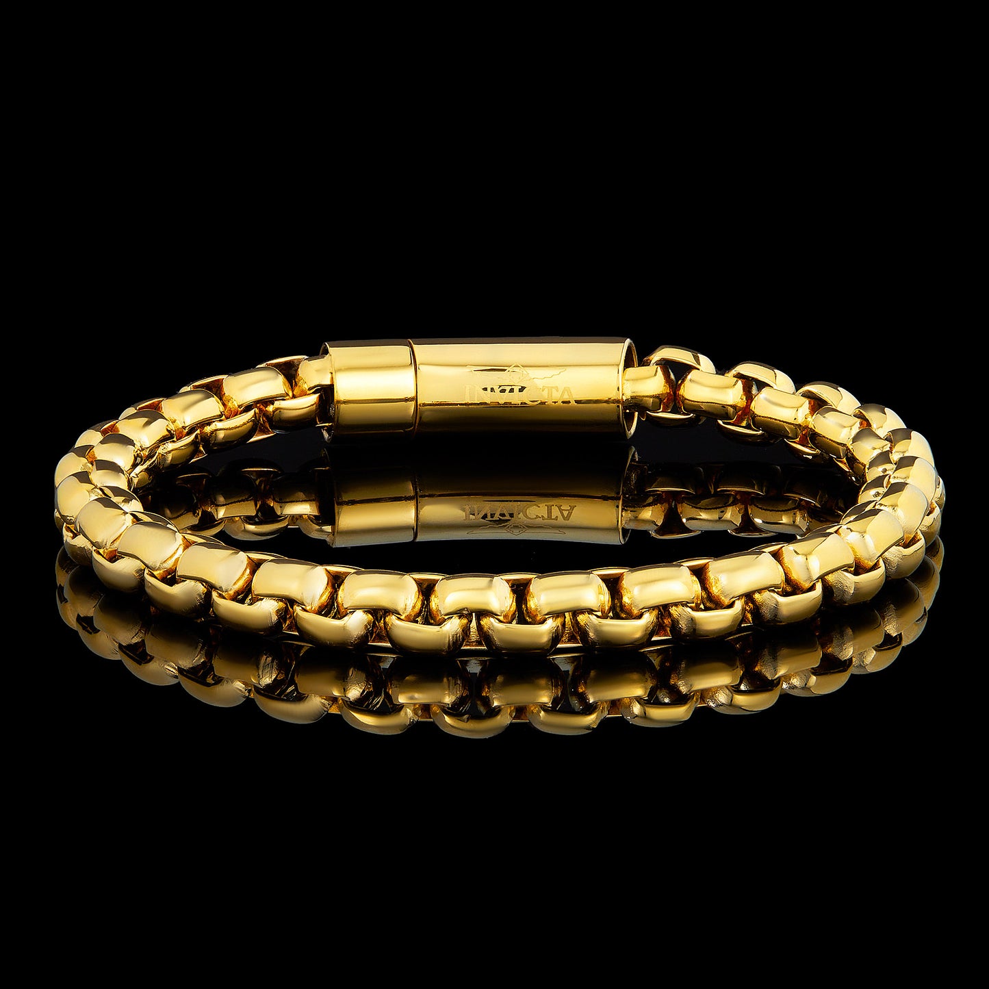 Invicta Men's Stainless Steel 8mm Polished Box Chain Bracelet