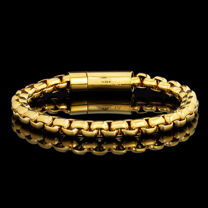 Invicta Men's Stainless Steel 8mm Polished Box Chain Bracelet