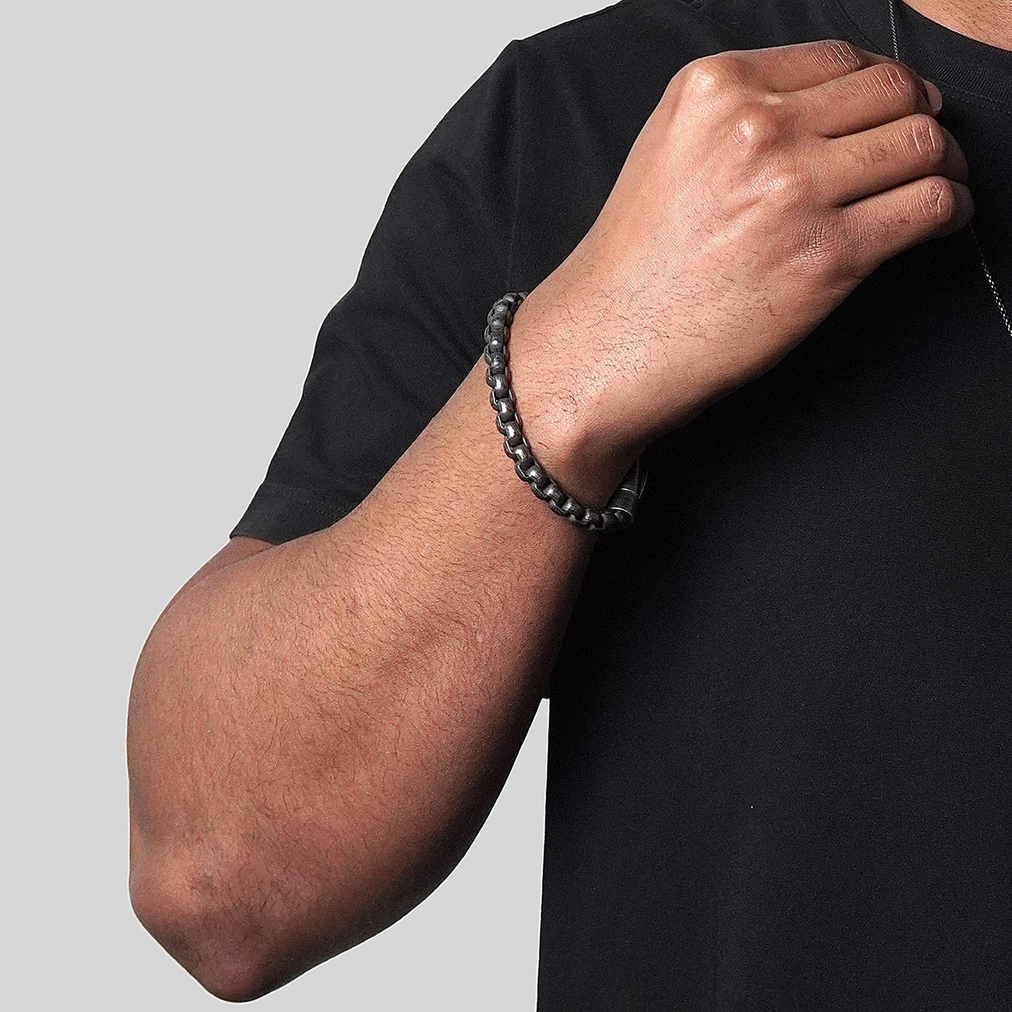 Invicta Men's Stainless Steel 8mm Polished Box Chain Bracelet