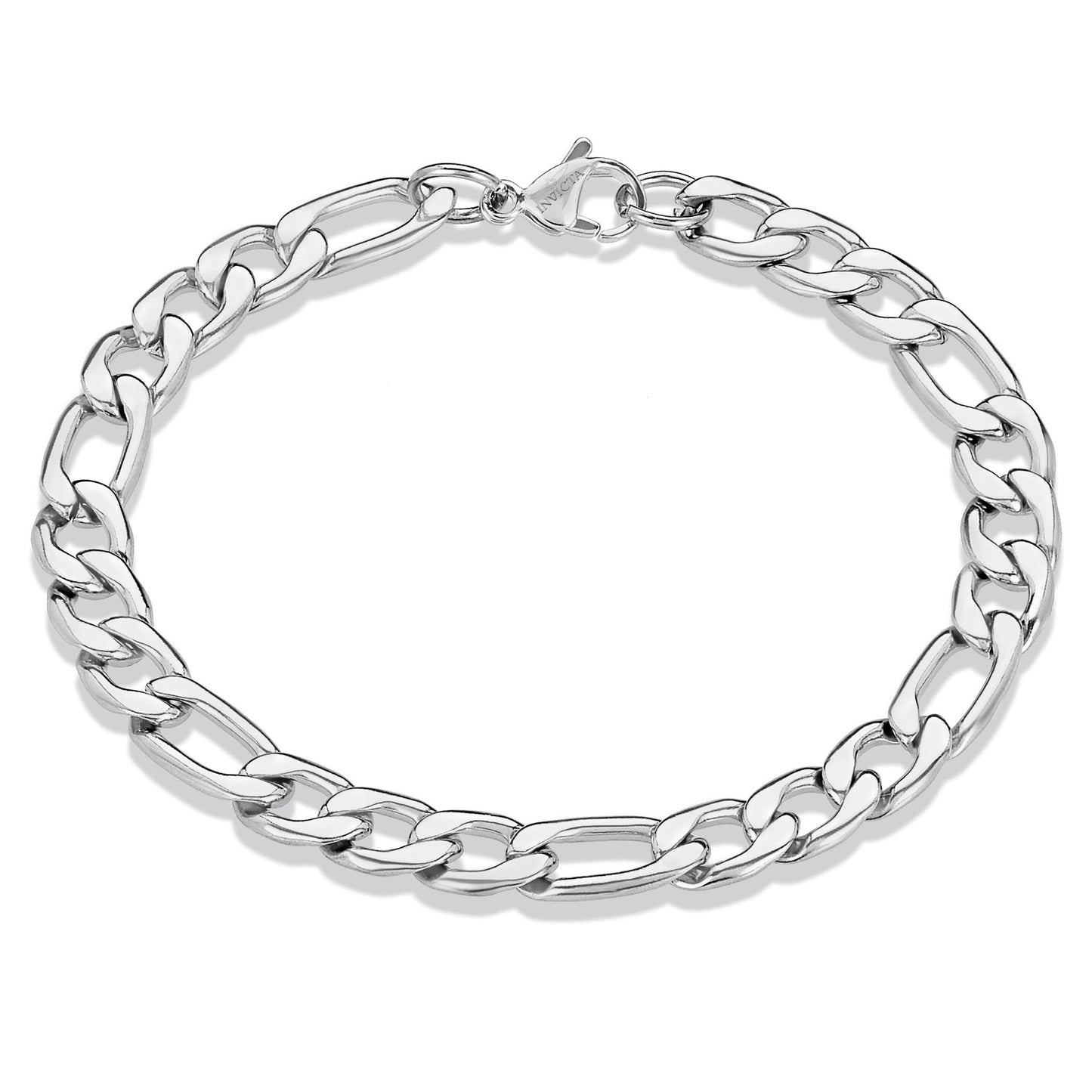 Invicta Men's Stainless Steel 8mm Figaro Chain Bracelet