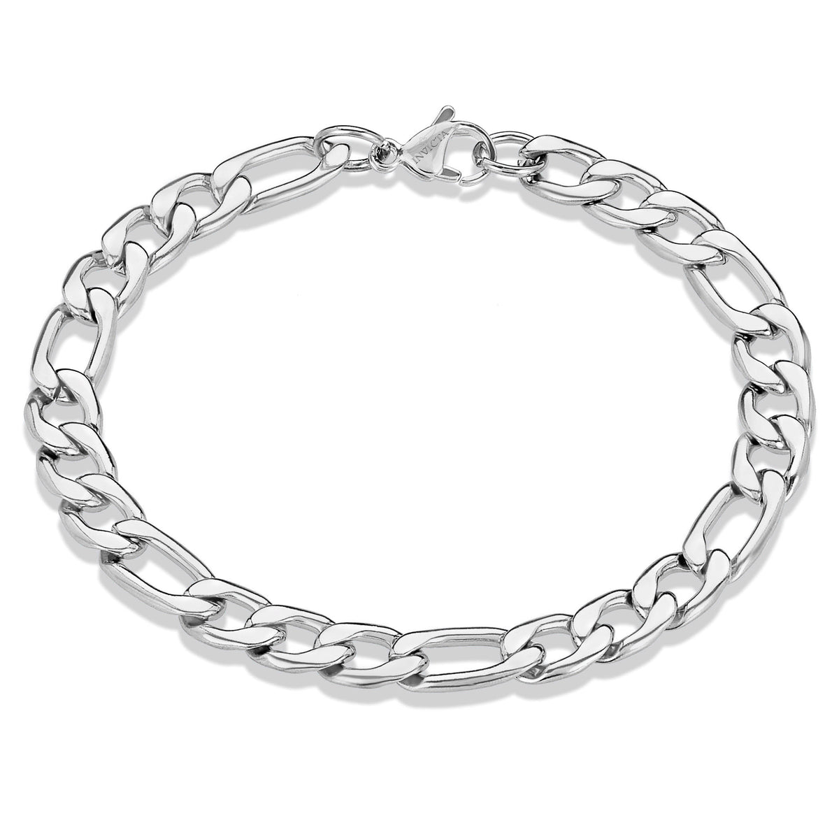 Invicta Men's Stainless Steel 8mm Figaro Chain Bracelet