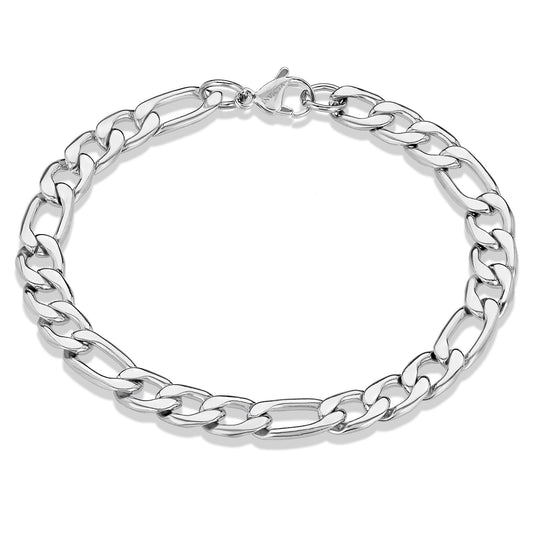 Invicta Men's Stainless Steel 8mm Figaro Chain Bracelet