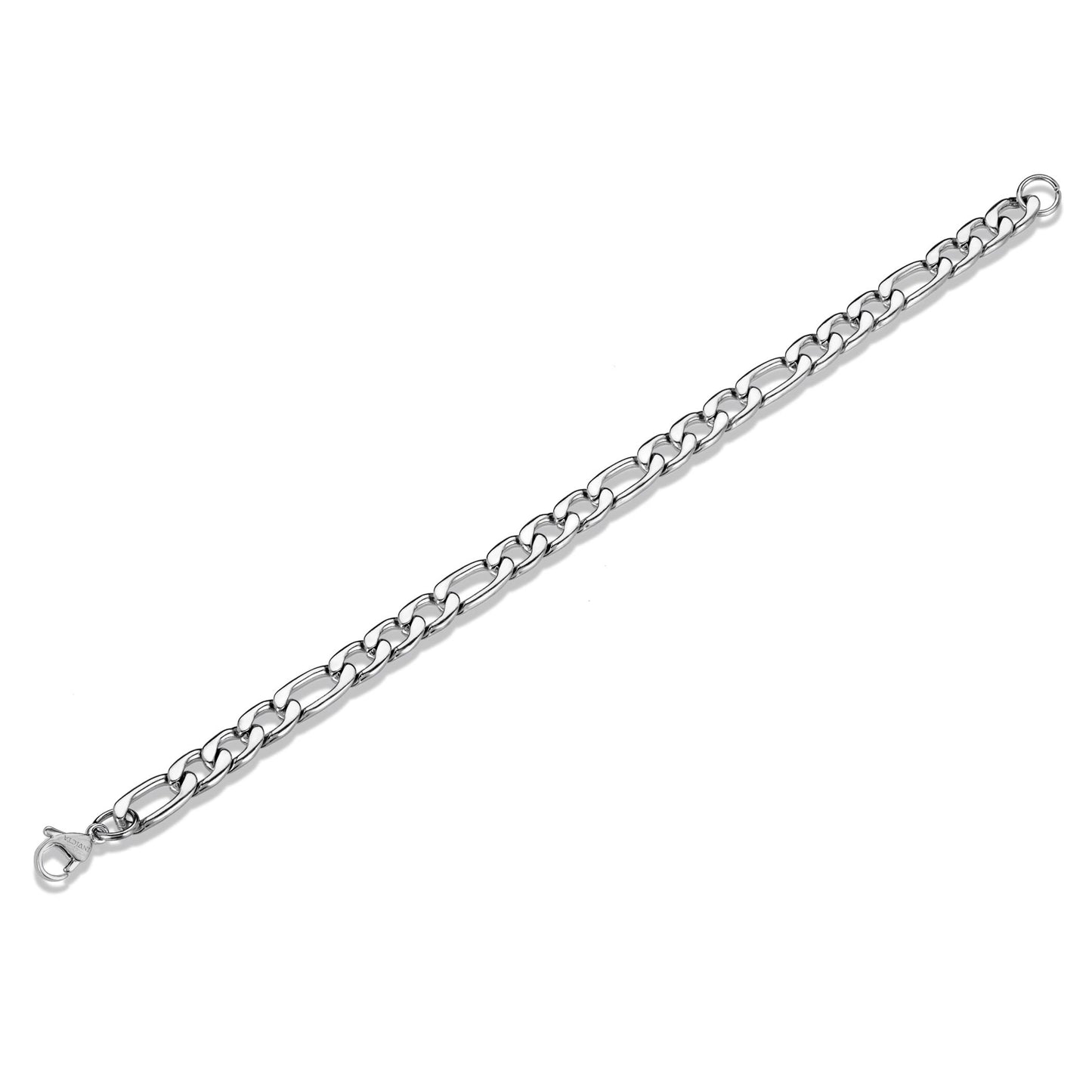 Invicta Men's Stainless Steel 8mm Figaro Chain Bracelet