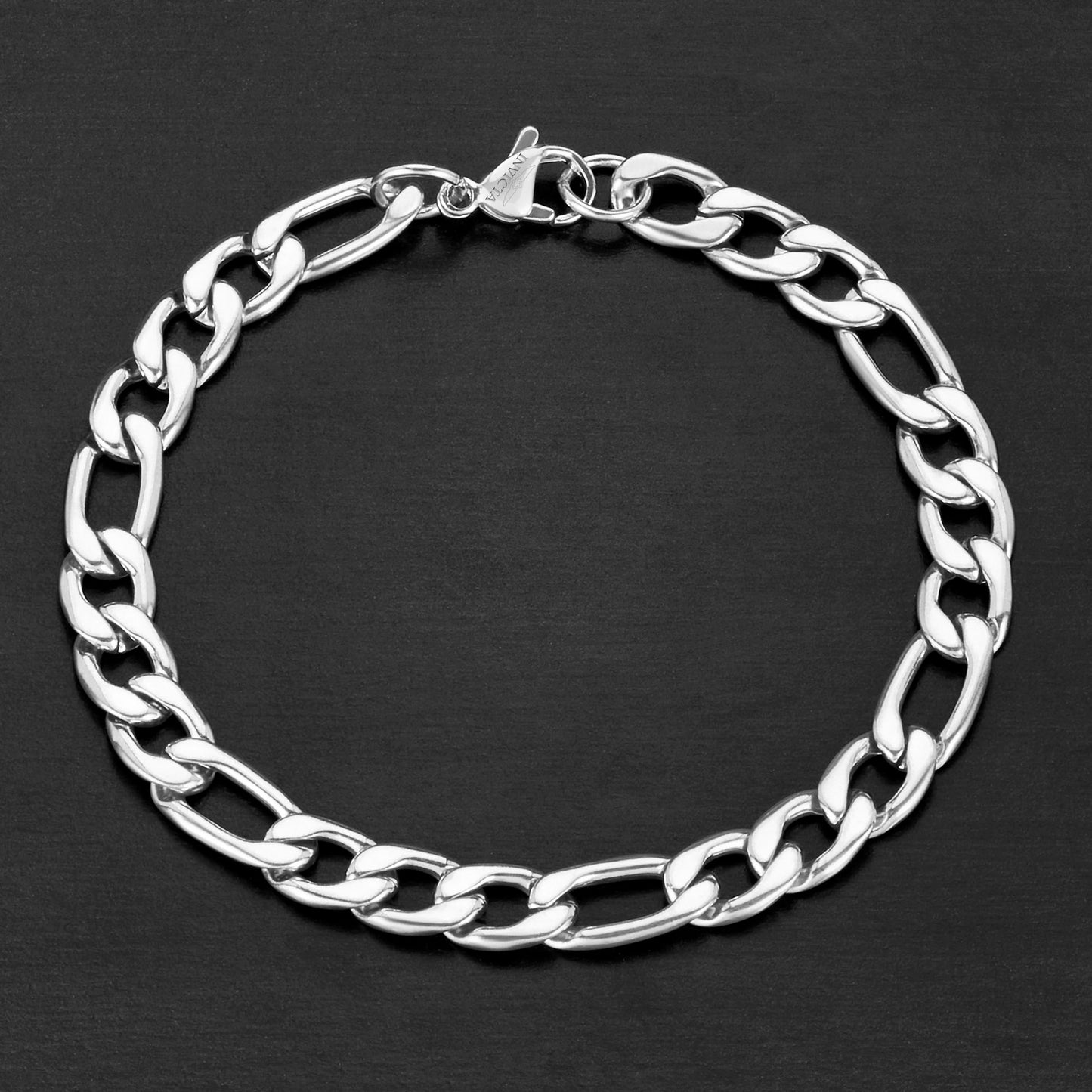 Invicta Men's Stainless Steel 8mm Figaro Chain Bracelet