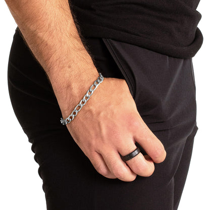 Invicta Men's Stainless Steel 8mm Figaro Chain Bracelet