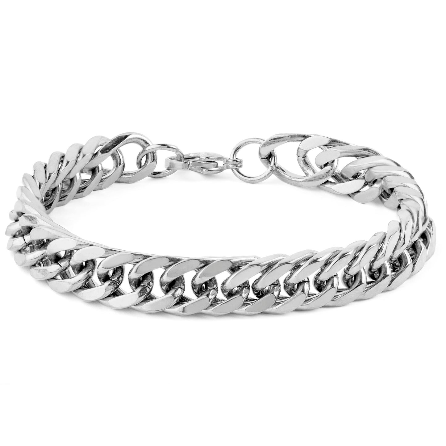 Invicta Men's Stainless Steel 10mm Double Curb Link Chain Bracelet