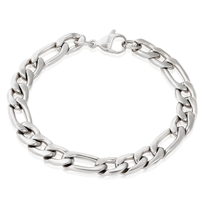 Invicta Men's Stainless Steel 9mm Figaro Chain Bracelet