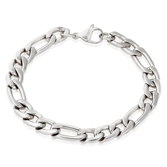 Invicta Men's Stainless Steel 9mm Figaro Chain Bracelet