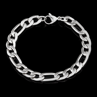 Invicta Men's Stainless Steel 9mm Figaro Chain Bracelet
