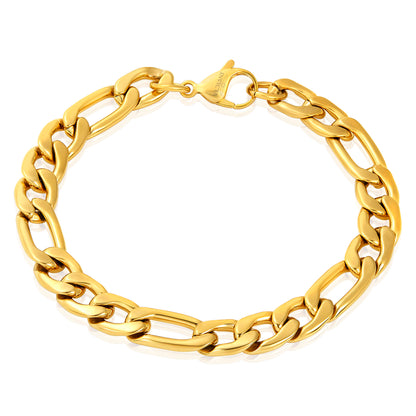 Invicta Men's Stainless Steel 9mm Figaro Chain Bracelet