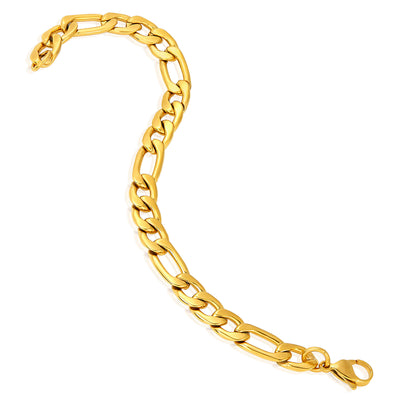 Invicta Men's Stainless Steel 9mm Figaro Chain Bracelet