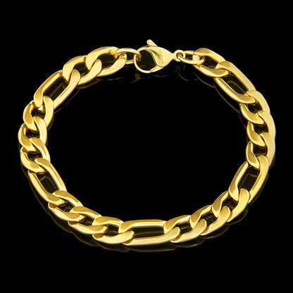 Invicta Men's Stainless Steel 9mm Figaro Chain Bracelet