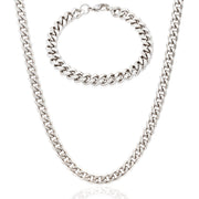 Invicta Men's Stainless Steel 6mm Curb Link Chain Necklace & Bracelet Set