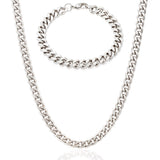 Invicta Men's Stainless Steel 6mm Curb Link Chain Necklace & Bracelet Set