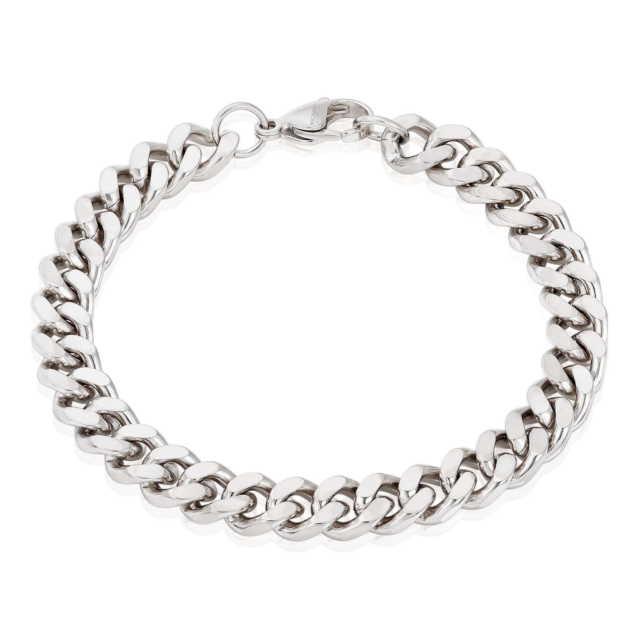 Invicta Men's Stainless Steel 8.5mm Curb Link Chain Bracelet – ShopHQ