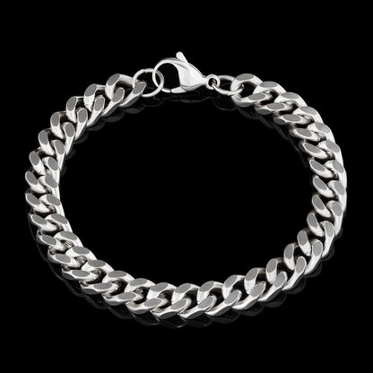 Invicta Men's Stainless Steel 8.5mm Curb Link Chain Bracelet