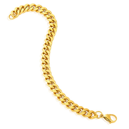 Invicta Men's Stainless Steel 8.5mm Curb Link Chain Bracelet