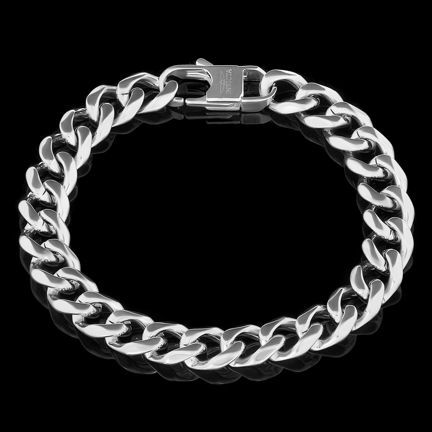 Invicta Men's Stainless Steel 11mm Curb Link Chain Bracelet