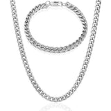 Invicta Men's Stainless Steel 6mm Franco Chain Necklace & Bracelet Set