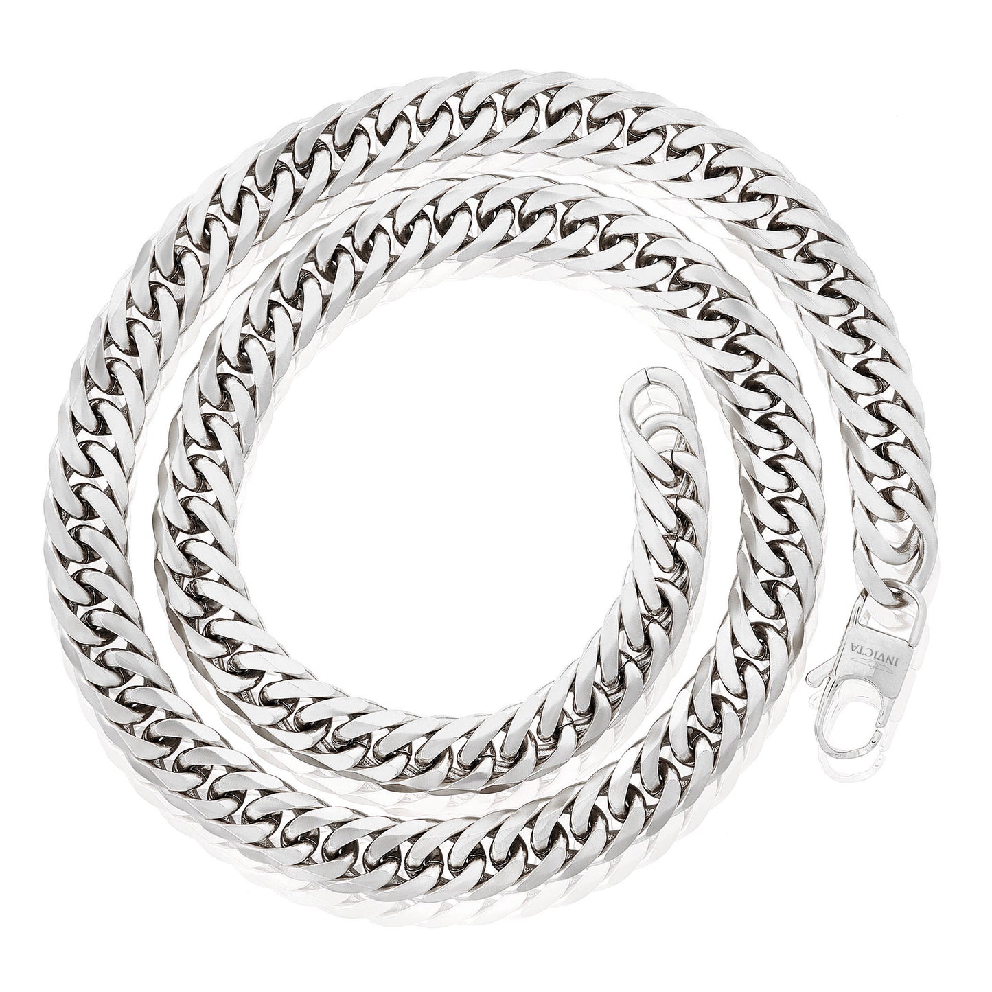 Invicta Men's Stainless Steel 11.5mm Double Curb Link Necklace & Bracelet Set