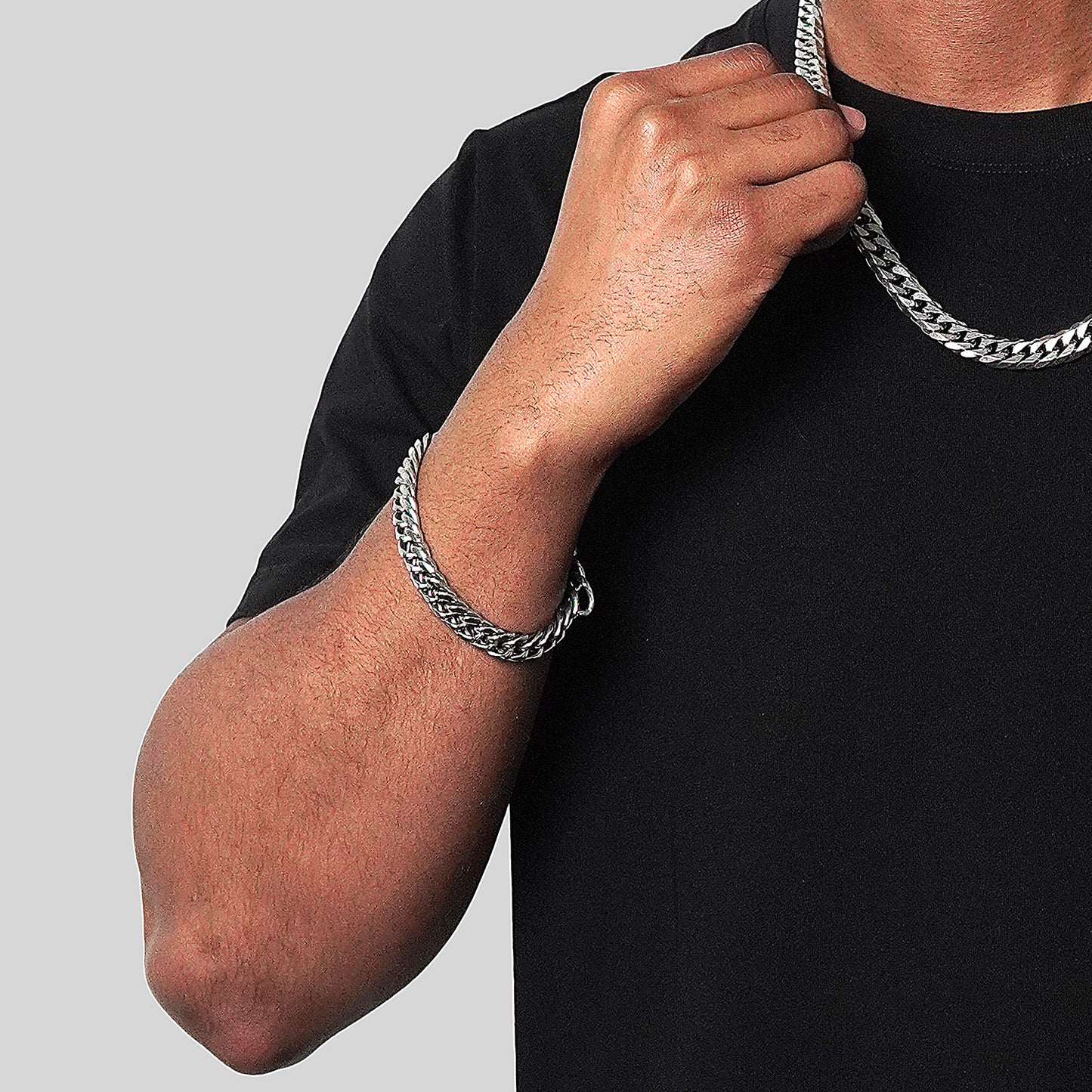 Invicta Men's Stainless Steel 11.5mm Double Curb Link Chain Bracelet