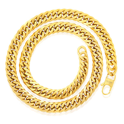 Invicta Men's Stainless Steel 11.5mm Double Curb Link Necklace & Bracelet Set