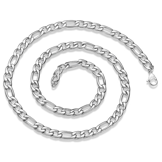 Invicta Men's Stainless Steel 8mm Figaro Chain 24" Necklace