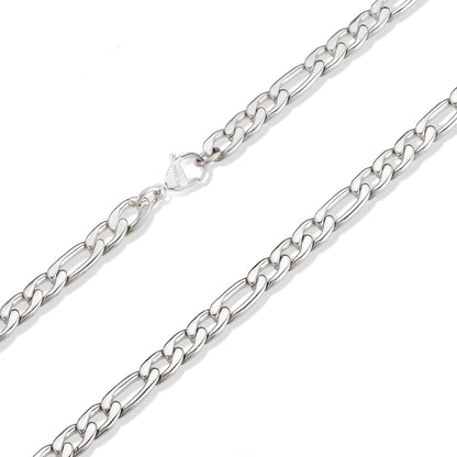 Invicta Men's Stainless Steel 8mm Figaro Chain 24" Necklace