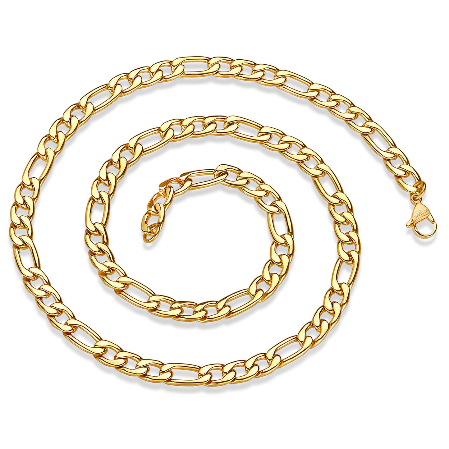 Invicta Men's Stainless Steel 8mm Figaro Chain 24" Necklace