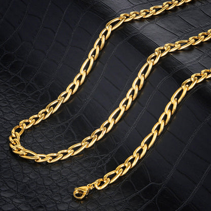 Invicta Men's Stainless Steel 8mm Figaro Chain 24" Necklace