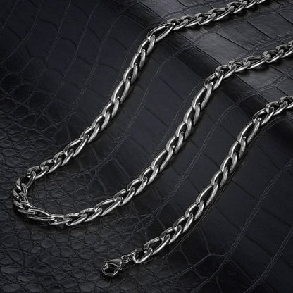 Invicta Men's Stainless Steel 8mm Figaro Chain 24" Necklace