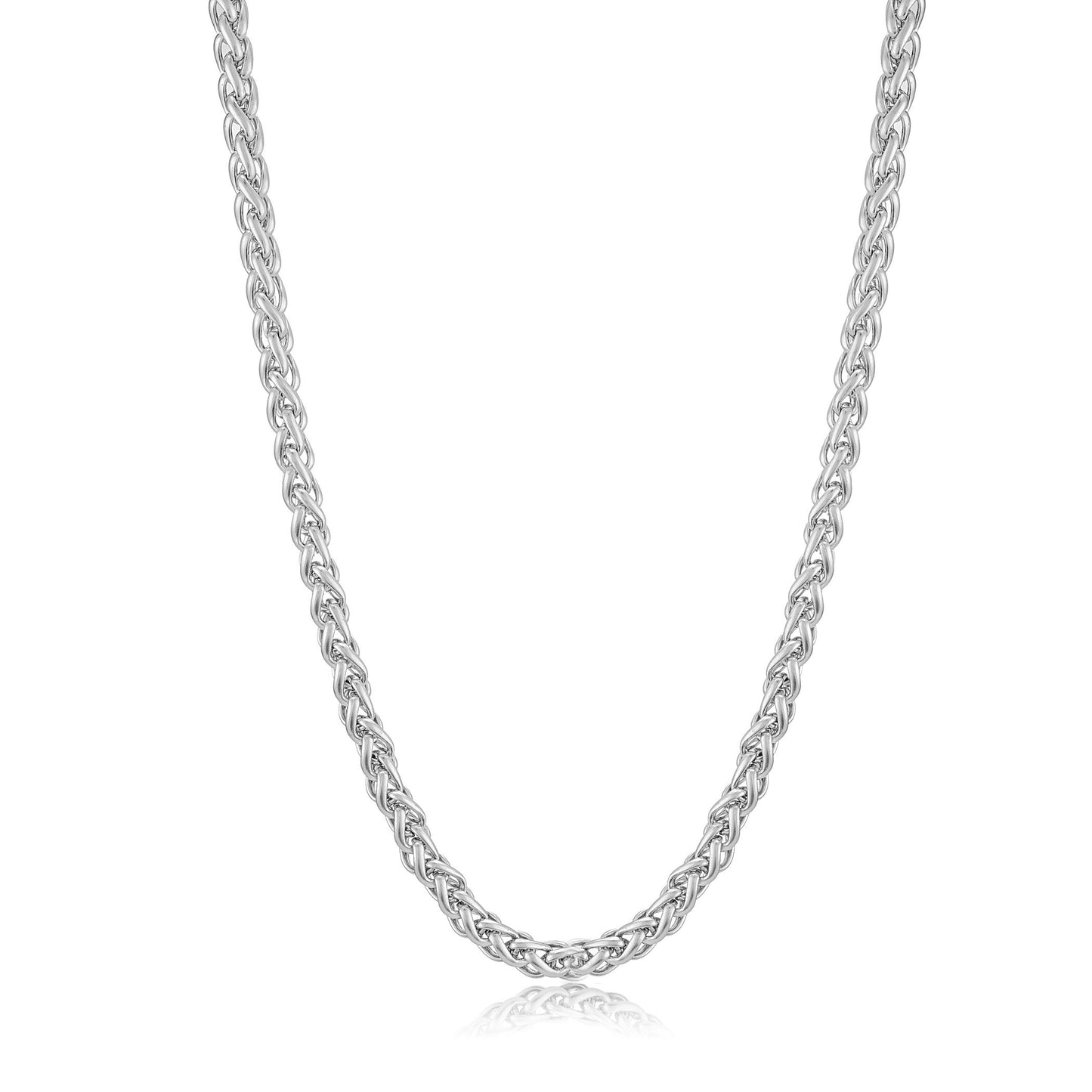 Invicta Men's Stainless Steel 6mm Spiga Wheat Chain Necklace