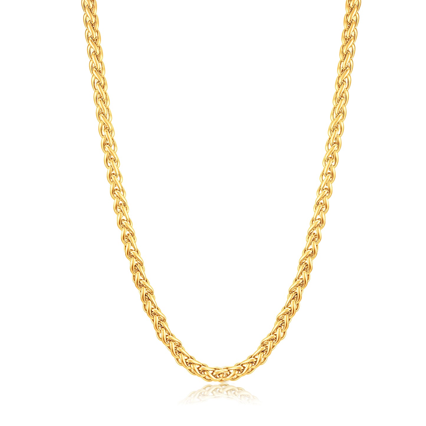 Invicta Men's Stainless Steel 6mm Spiga Wheat Chain Necklace