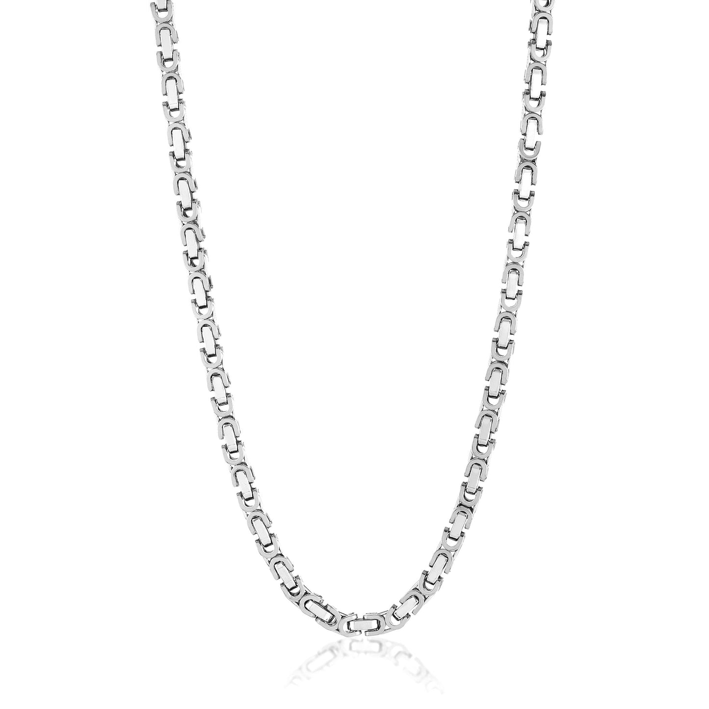 Invicta Men's Stainless Steel 8mm Byzantine Chain 26" Necklace