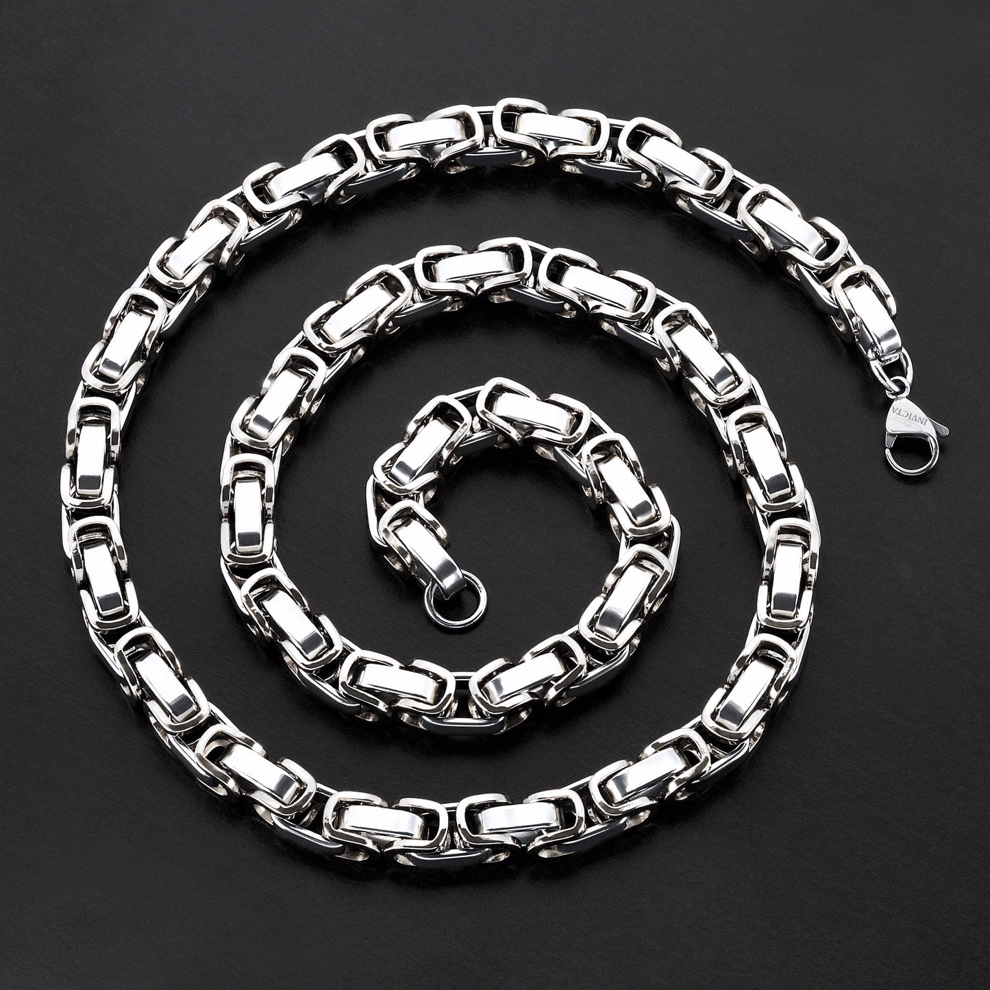 Invicta Men's Stainless Steel 8mm Byzantine Chain 26" Necklace