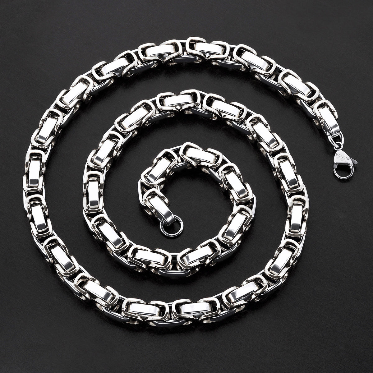 Invicta Men's Stainless Steel 8mm Byzantine Chain 26" Necklace