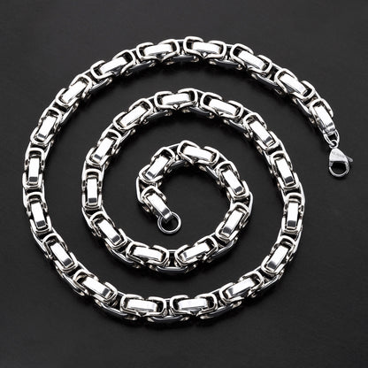 Invicta Men's Stainless Steel 8mm Byzantine Chain 26" Necklace