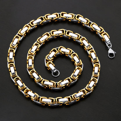 Invicta Men's Stainless Steel 8mm Byzantine Chain 26" Necklace