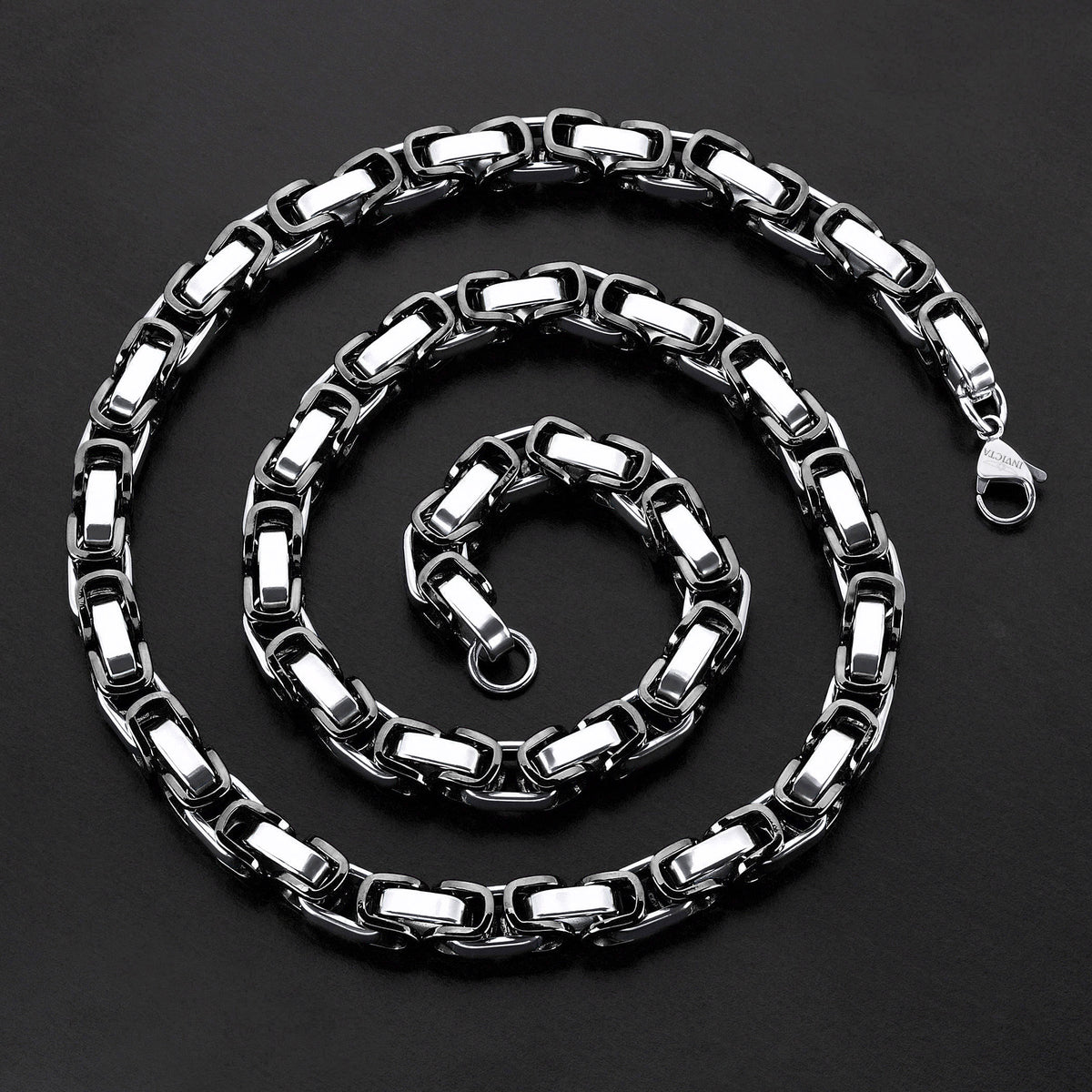 Invicta Men's Stainless Steel 8mm Byzantine Chain 26" Necklace