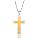 Invicta Men's Stainless Steel Multi-Layered Cross Pendant with 24" Chain