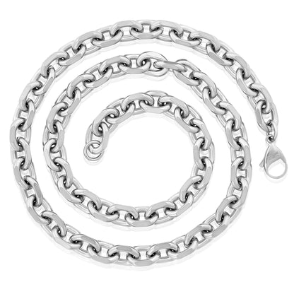 Invicta Men's Stainless Steel 10.5mm Knife-Edge Oval Link 24" Necklace