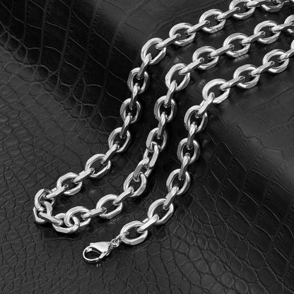 Invicta Men's Stainless Steel 10.5mm Knife-Edge Oval Link 24" Necklace